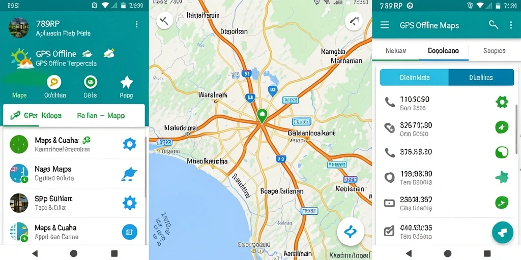 Antarmuka pengguna GPS Offline Maps 789RP yang intuitif dan informatif.
