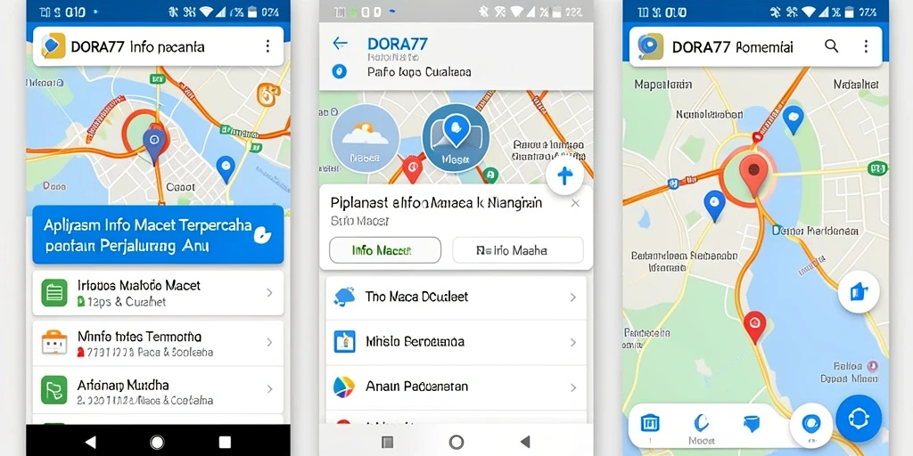 Antarmuka DORA77 menampilkan informasi lalu lintas secara jelas dan informatif.
