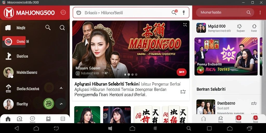 Tampilan utama MAHJONG500 dengan berita terbaru selebriti.