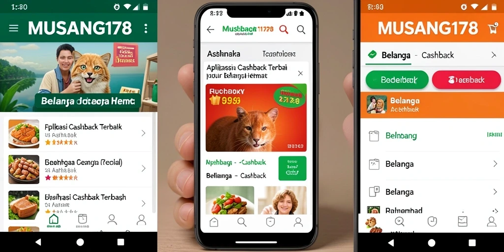 Tampilan antarmuka aplikasi MUSANG178 yang memudahkan pengguna dalam berbelanja cashback.