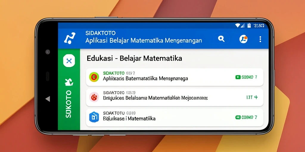 Antarmuka aplikasi SIDAKTOTO dengan fitur Belajar Matematika.