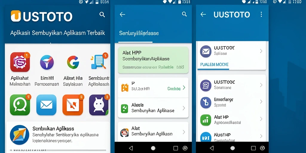 Tampilan antarmuka UUSTOTO untuk menyembunyikan aplikasi.