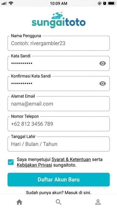 Panduan Registrasi Akun Baru di sungaitoto